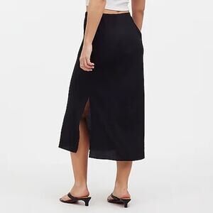 Madewell Black Layton Midi Slip Skirt Size 12
